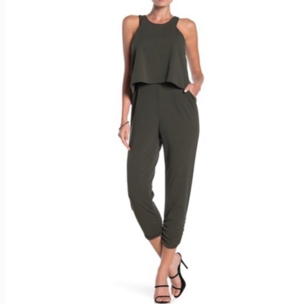 NWOT Love...Ady olive green Popover Jumpsuit